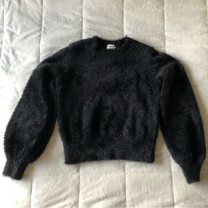 Sunday Best Kiten Sweater Fuzzy Black Sweatshirt XXS Aritzia